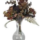 Vaso Solitário De Vidro Com Buquê De Flores Terra Cota