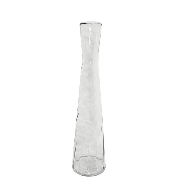 Vaso Solitário Decorativo Vidro Rigado Médio 28cm - Mistral