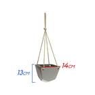 Vaso Suspenso Em Cerâmica P/ Parede C/ Alça De Corda St1663