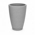Vaso Sustentável Grande em Plástico 43x32cm com Prato Cinza Marmorizado Duas Marias