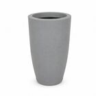 Vaso Sustentável Médio em Plástico 28x17cm com Prato Cinza Marmorizado Duas Marias