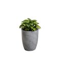 Vaso Sustentável Médio em Plástico 29x25cm com Prato Cinza Marmorizado Duas Marias