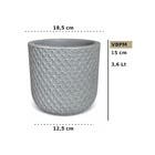 Vaso Sustentável Pequeno em Plástico 15x18,5cm Branco Carrara Beta Vouga Decor