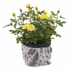 Vaso Tecido Floral Nesty Living Branco e Preto 12,5x16cm Design Up