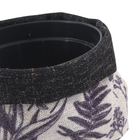 Vaso Tecido Floral Nesty Living Branco e Preto 8x10,5cm Design Up