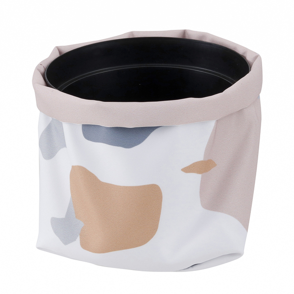 Vaso Tecido Granilite Branco e Rosa 10x10cm Design Up