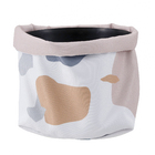 Vaso Tecido Granilite Branco e Rosa 10x10cm Design Up