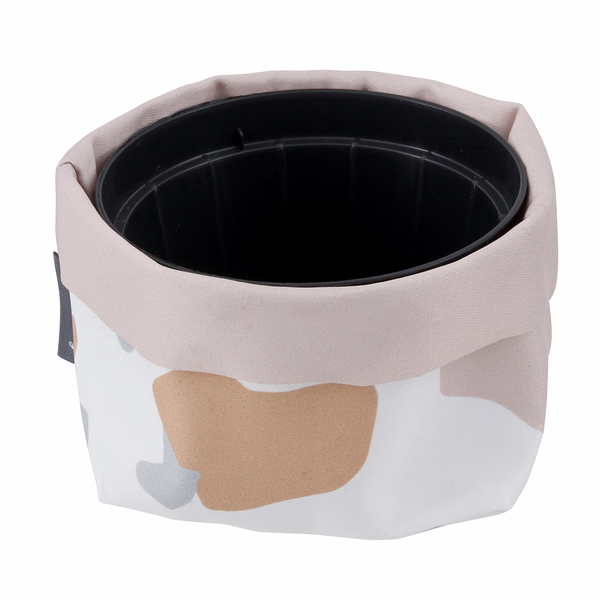 Vaso Tecido Granilite Branco e Rosa 8x10,5cm Design Up