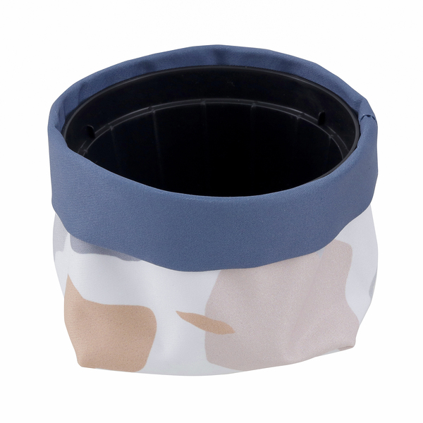 Vaso Tecido Granito Branco e Azul 8x10,5cm Design Up