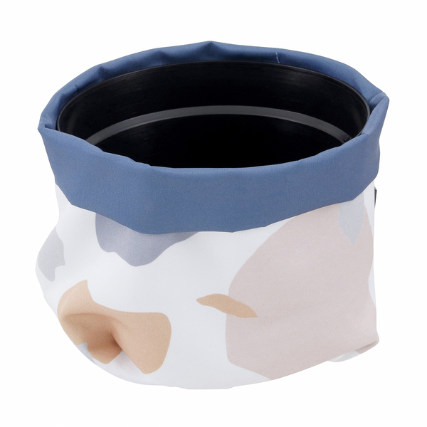 Vaso Tecido Granito Branco e Azul 10x10cm Design Up