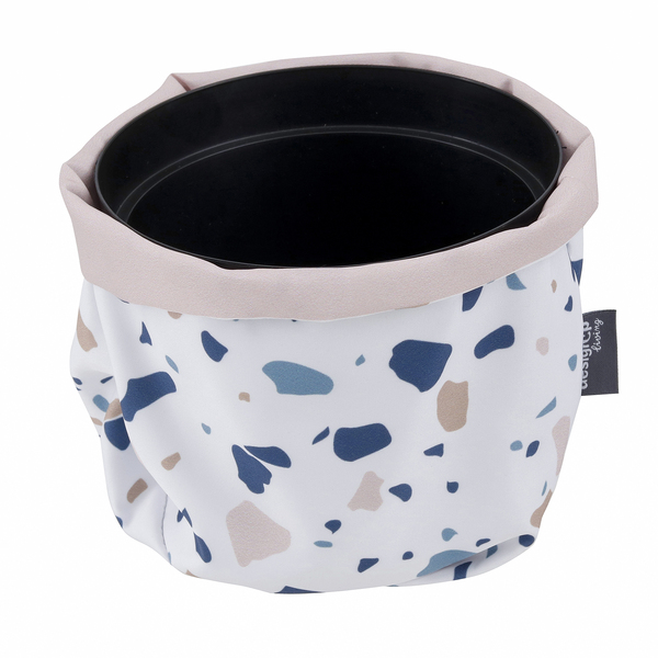 Vaso Tecido Granulado Branco e Rosa 12,5x16cm Design Up