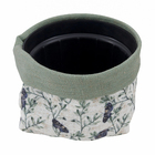 Vaso Tecido Naturalismo Folhas Verde e Preto  10x12cm Design Up