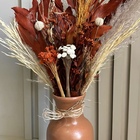 Vaso Terracota + Arranjo Buquê Flores Secas com Capim Dos Pam