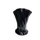 Vaso Torcido Preto Pequeno De Cerâmica Trabalhado Moderno