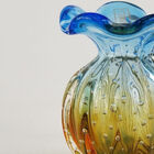 Vaso Trouxinha De Murano Cristais São Marcos - Azul E Âmbar