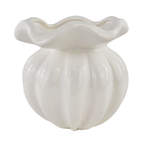 Vaso Trouxinha Decorativa Em Cerâmica - Branco Pequeno