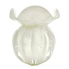 Vaso Trouxinha Murano De Cristal Branco Leitoso Grande