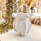 Vaso Trouxinha Murano De Cristal Branco Leitoso Grande