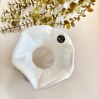 Vaso Trouxinha Murano De Cristal Branco Leitoso Grande