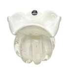 Vaso Trouxinha Murano De Cristal Branco Leitoso Grande