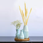 Vaso Vasinho Canelado 18cm Pintura Perolada Azul