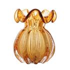 Vaso Wolff Italy De Vidro Âmbar 13cm X 17cm