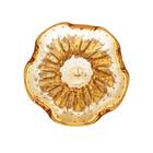 Vaso Wolff Italy De Vidro Âmbar E Dourado 13cm X 17cm