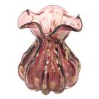 Vaso Wolff Italy De Vidro Púrpura E Rosé 11,5cm X 13cm