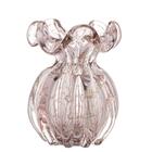 Vaso Wolff Italy De Vidro Rosa Claro E Dourado 13cm X 17cm