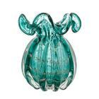 Vaso Wolff Italy De Vidro Tiffany E Dourado 13cm X 17cm