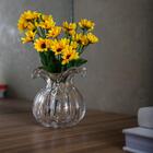 Vaso Wolff Italy De Vidro Transparente E Dourado 11,5 X 13cm