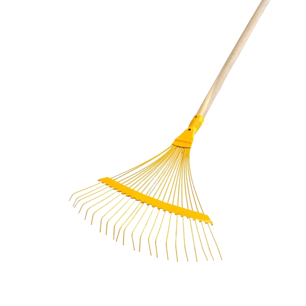 Vassoura de Jardim Metal com Cabo Madeira 6x35x150cm 22 dentes Momfort