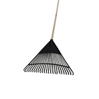 Vassoura de Jardim Plástico com Cabo Madeira 4x51x150cm 22 dentes Momfort