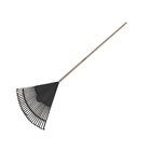 Vassoura de Jardim Plástico com Cabo Madeira 4x60x170cm 26 dentes Momfort