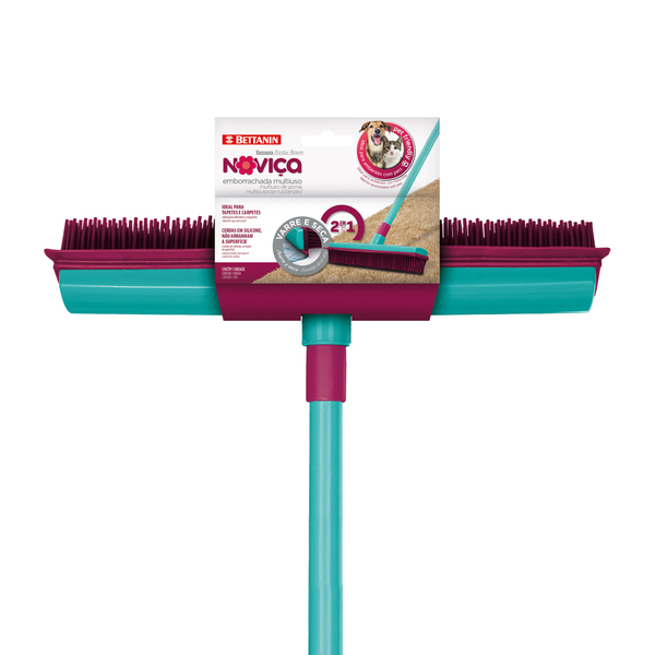 Vassoura Emborrachada 2 em 1 Varre e Seca Multiuso Noviça