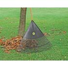 Vassoura Plastica Laranja 30 Dentes Com Cabo De Madeira De 12