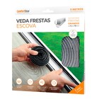Veda Fresta Adesivo "Escova" Preto 500cm para Vão 6 e 10mm Porta Conforto