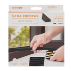 Veda Frestas Adesivo Preto Portas Janelas 6x9mm 6 Metros Comf