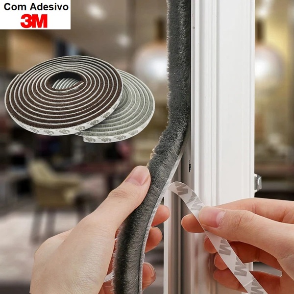 Veda Frestas Vassourinha Adesiva Porta Janela - 25 Metros