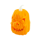 Vela Abobora Temática Halloween Eletronica Led Com Pilha 7cm