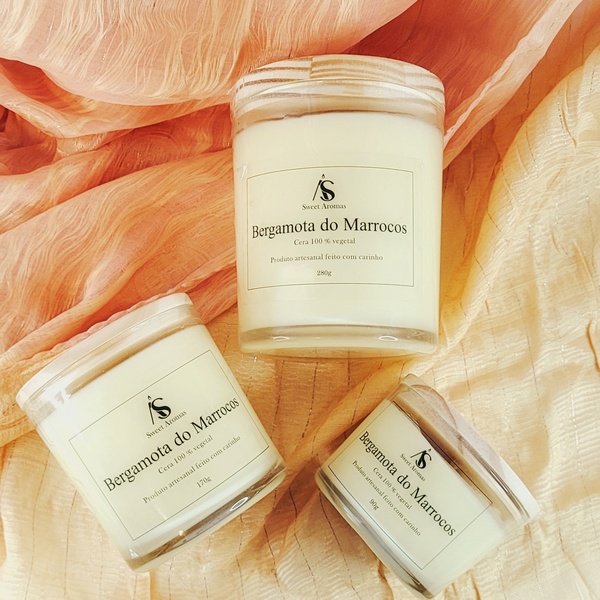 Vela Aromática Bergamota De Marrocos Sweet Aromas 90g