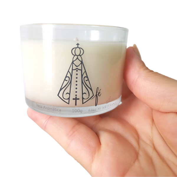 Vela Aromática Perfumada Fé Nossa Senhora Aparecida Presente