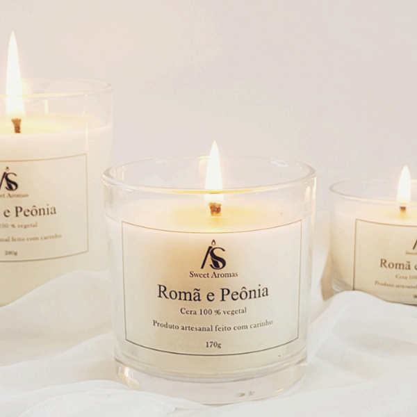 Vela Aromática Romã E Peônia Sweet Aromas 280g