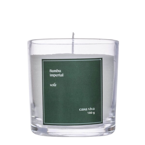Vela Aromatizada Bambu Imperial Branco 7,8x7,8cm Casa Viva