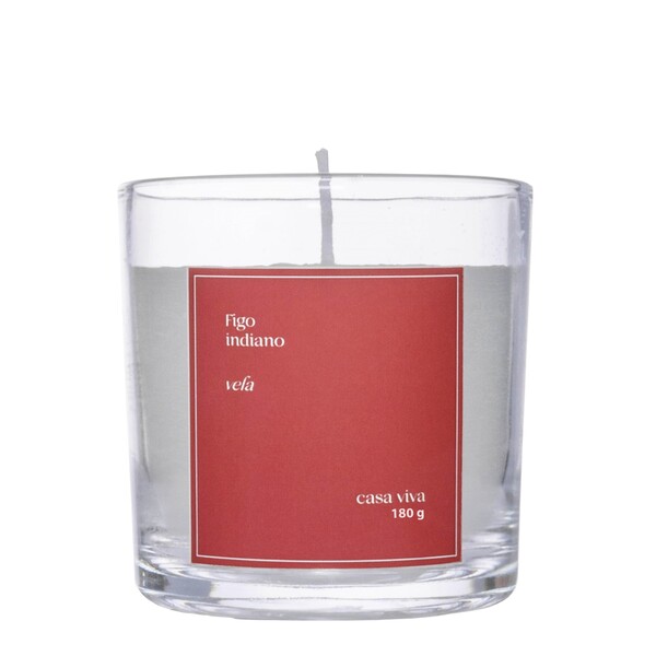 Vela Aromatizada Figo Indiano Branco 7,8x7,8cm Casa Viva