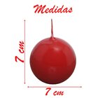 Vela Bola De Natal Clássica Vermelha Natalina 7cm