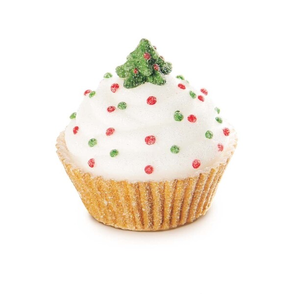 Vela Bolo Eletrônica De Led Cupcake Natal 5 Cm Cor Branco