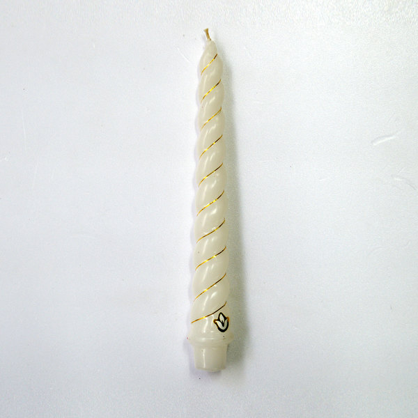 Vela Castical Torcida Com Ouro Branco 2x23cm Leroy Merlin