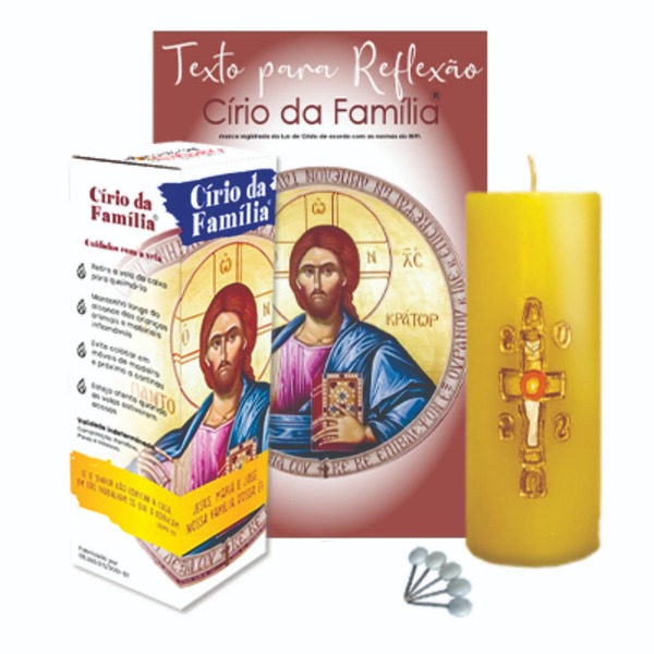 Vela Círio Da Família Esculpido + Folheto Oração 7 Semanas