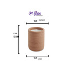 Vela Com Suporte Em Cimento Riscado Cor Terra  - Mart